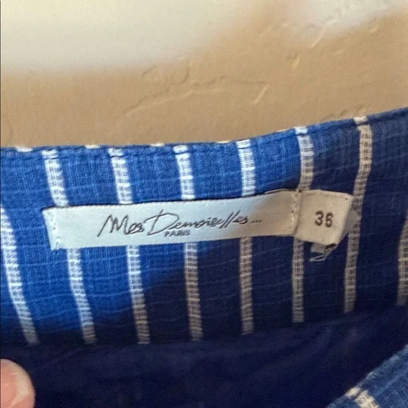 $650 Mes Demoiselles Eva ParisStripe Tiered Maxi Midi Dress Blue...